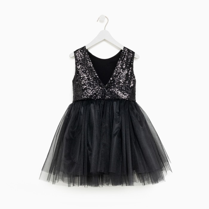 Платье для девочки с пайетками KAFTAN, размер 30 (98-104), цвет чёрный