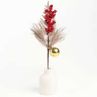 Новогодний декор «Золотая веточка», с ягодками, 36 × 16 × 5 см Новогодний декор «Золотая веточка», с ягодками, 36 × 16 × 5 см