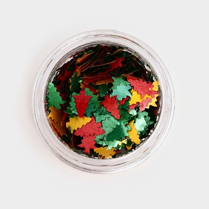 Глиттер пищевой фигурный елки микс