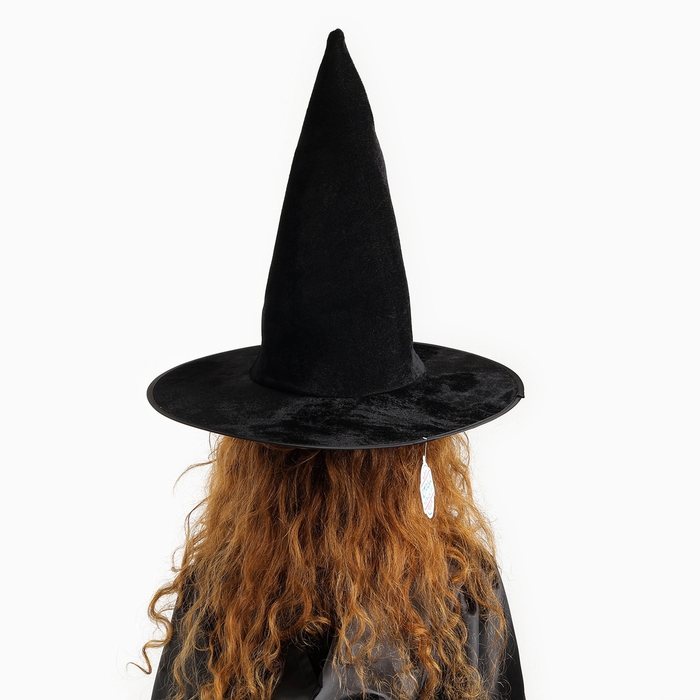 Шляпа-конус &laquo;Ведьмочка&raquo;, с завязками, лента цвета МИКС