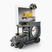 Часы - будильник настольные "Автомобиль" с фоторамкой, циферблат d-6 см, 15 х 10 см, АА Часы - будильник настольные "Автомобиль" с фоторамкой, циферблат d-6 см, 15 х 10 см, АА