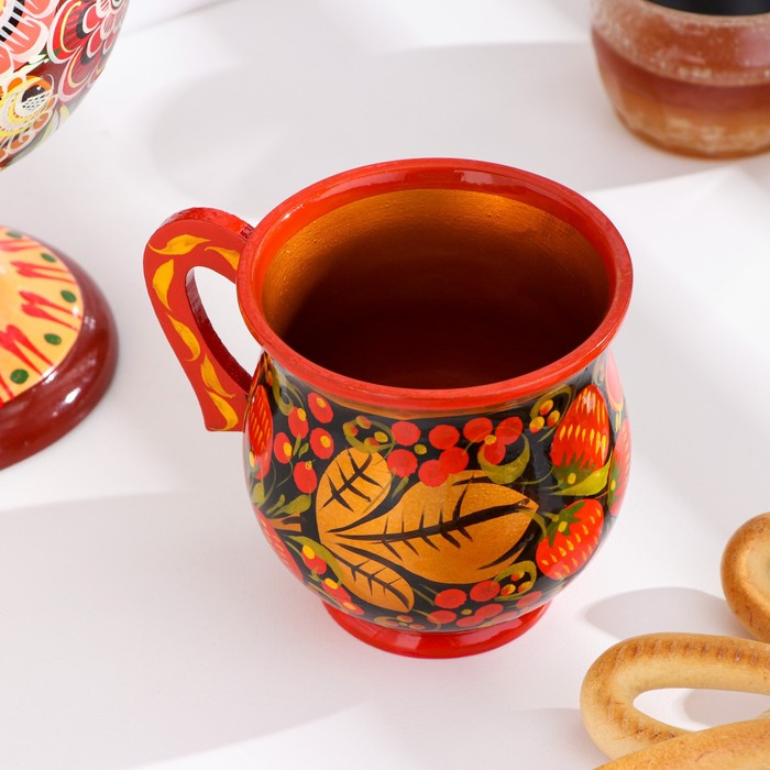 Кружка &laquo;Соковая&raquo;, 9&times;9 см, хохлома, микс