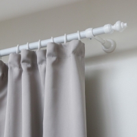 Карниз металлический настенный однорядный, ширина 200 см, цвет белый