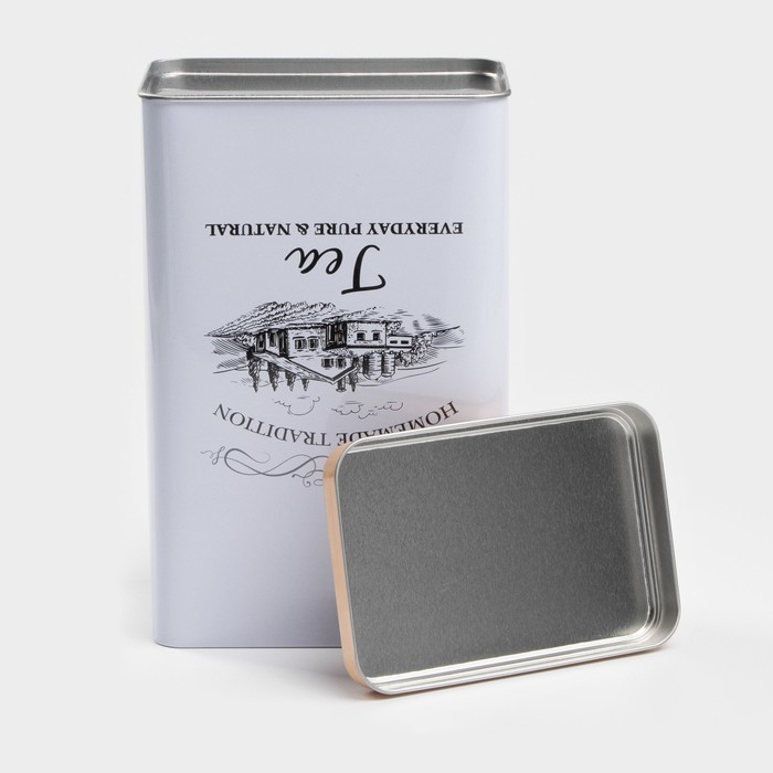 Банка для чая &laquo;Дом и поле&raquo;, 19&times;12&times;8 см, цвет белый