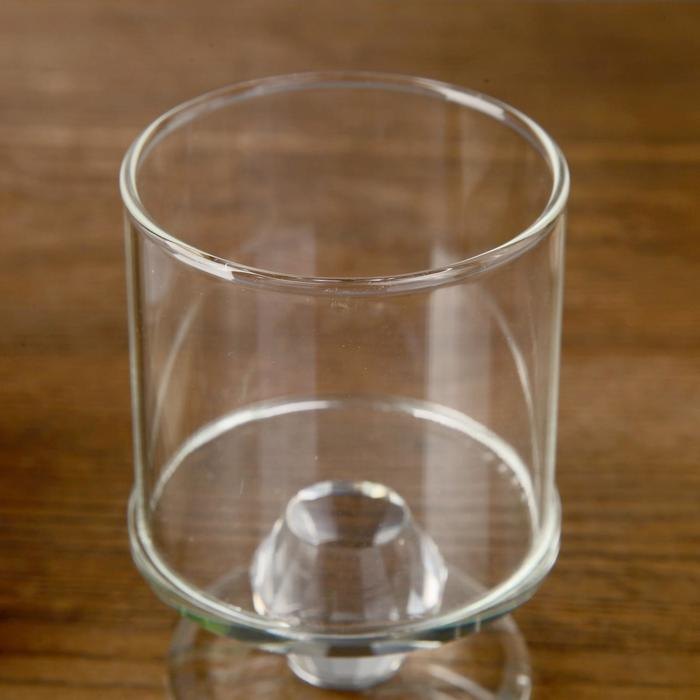 Подсвечник стекло на 1 свечу "Кристалл конус" 10х6,6х6,6 см