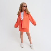 Рубашка для девочки джинсовая KAFTAN, размер 36 (134-140 см), цвет оранжевый