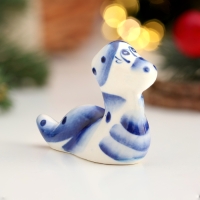 Новый год. Сувенир символ года "Змея Мотя", гжель, 5 см Новый год. Сувенир символ года "Змея Мотя", гжель, 5 см