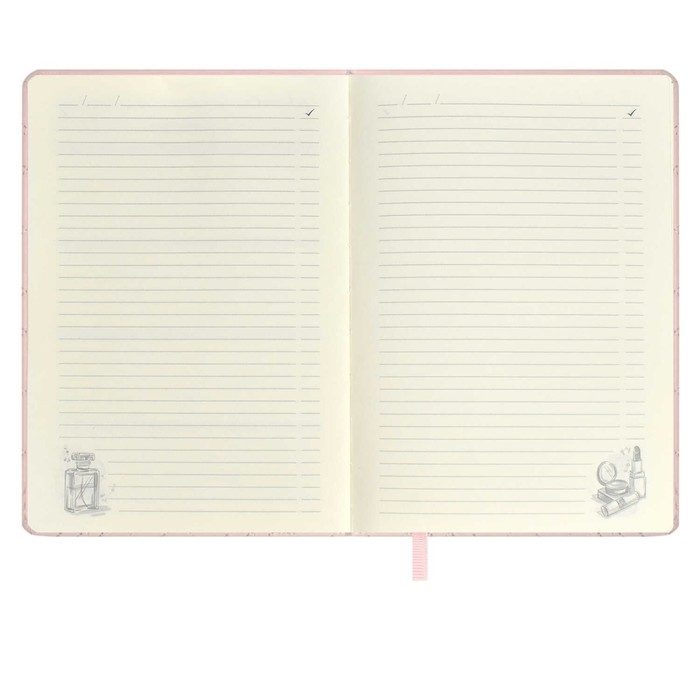 Ежедневник недатированный А5, 164 листа ESCALADA, твёрдый переплёт с поролоном, искусственная кожа "Лайка", стёганая строчка, кремовый офсет 70 г/м&sup2;, розовый