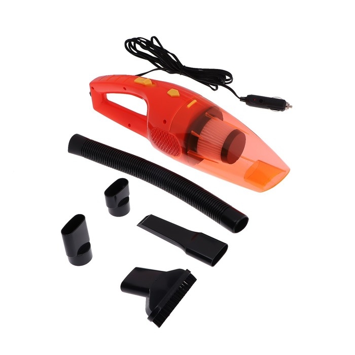 Пылесос автомобильный CARTAGE, 5 насадок, 140 Вт, 12 В, оранжевый Пылесос автомобильный CARTAGE, 5 насадок, 140 Вт, 12 В, оранжевый