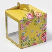 Коробка кондитерская с окном, сундук, упаковка, «Акварельные цветы» 20 х 20 х 20 см Коробка кондитерская с окном, сундук, упаковка, «Акварельные цветы» 20 х 20 х 20 см