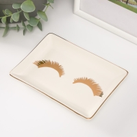 Сувенир керамика подставка под кольца "Ресницы" 14х9х1,6 см Сувенир керамика подставка под кольца "Ресницы" 14х9х1,6 см