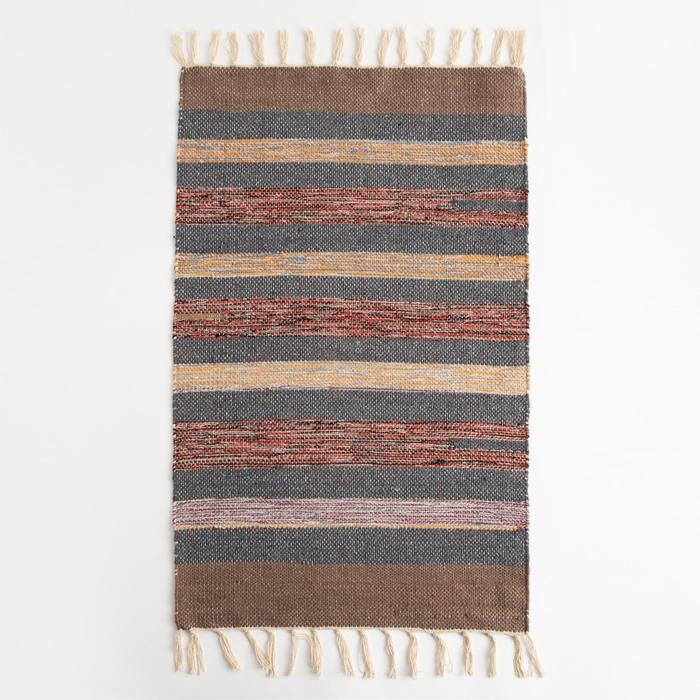 Ковер &laquo;СТРАЙП&raquo;, вид1, размер 50х80 см (&plusmn; 3 см), хлопок, цвет МИКС