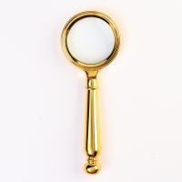 Лупа золотая, кратность 5, линза 45мм, 16см Лупа золотая, кратность 5, линза 45мм, 16см