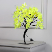 Светодиодный куст &laquo;Лилии жёлтые&raquo; 30 см, 32 LED, мигание, 220 В, свечение мульти (RG/RB)