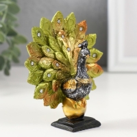 Сувенир полистоун "Павлин на шаре" набор 7 шт h=10; 9,3; 8,3; 7,5; 6,5; 5,5; 5 см