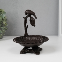 Сувенир чугун подставка "Птичка на ветке над цветком" 17х15х13,5 см