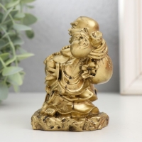 Нэцкэ полистоун под бронзу "Хотей с чашей. Удача" 6х8х9,5 см Нэцкэ полистоун под бронзу "Хотей с чашей. Удача" 6х8х9,5 см