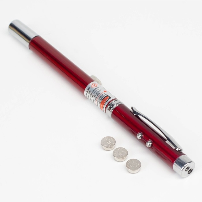 Лазерная указка, выдвижная, 3 в 1: 670 нм, 3 LR44, красный луч, 15 х 1 см Лазерная указка, выдвижная, 3 в 1: 670 нм, 3 LR44, красный луч, 15 х 1 см