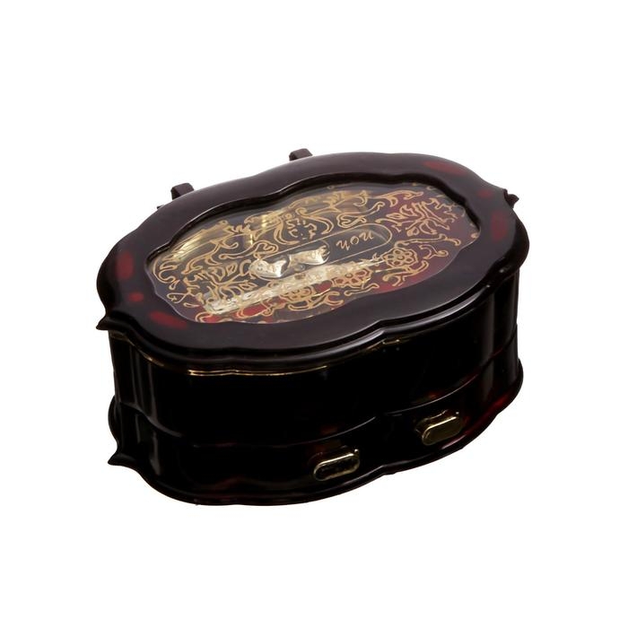 Шкатулка музыкальная овал Шкатулка музыкальная овал "Резная" 12х8х5 см