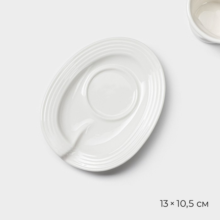 Кофейная пара фарфоровая Magistro &laquo;Бланш&raquo;, 2 предмета: чашка 80 мл, блюдце 13&times;10,5 см