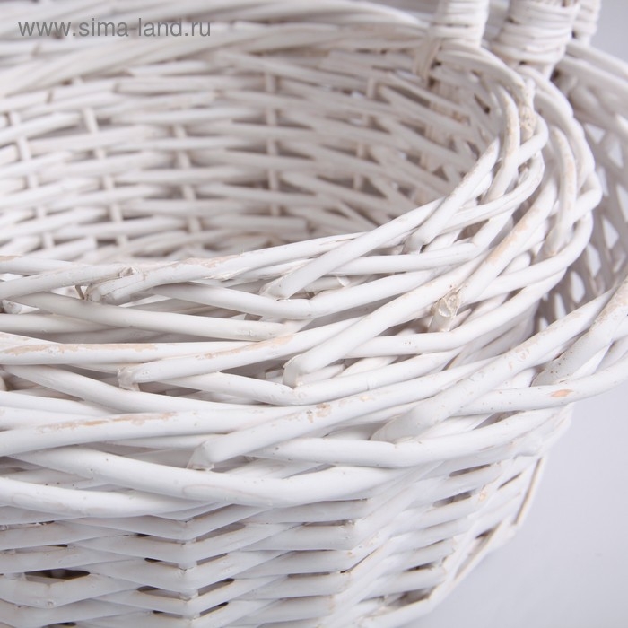 Набор корзин, 3 шт, 39&times;14/40 см,  30&times;12/35 см, 25&times;10/30 см, белый,  ива