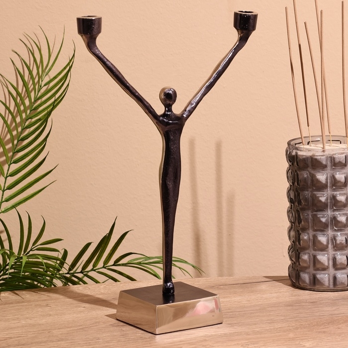 Подсвечник на 2 свечи Подсвечник на 2 свечи "Ленни" 42 см, металл