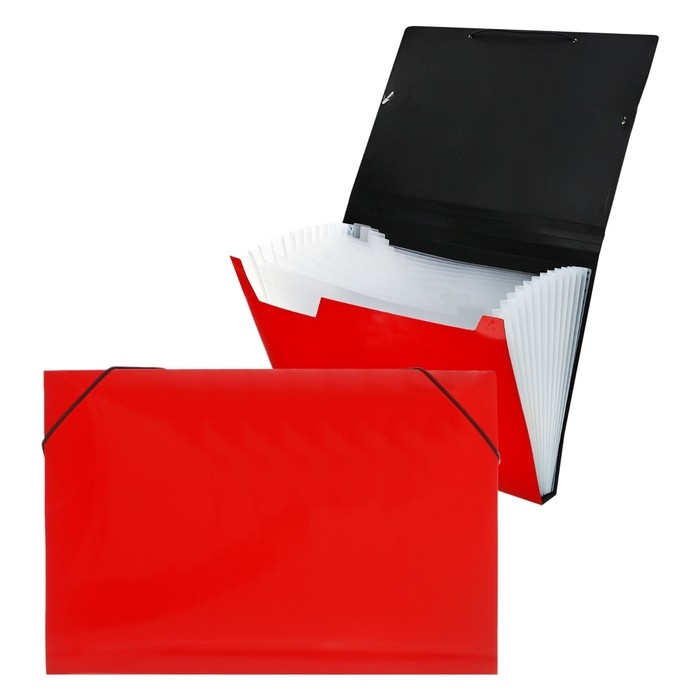 Папка картотека А4, Calligrata TOP DeLuxe, 13 отделений, пластиковая, 1000 мкм, красная Папка картотека А4, Calligrata TOP DeLuxe, 13 отделений, пластиковая, 1000 мкм, красная