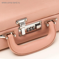 Шкатулка кожзам для украшений "Кожа змеи" нежно-розовая чемодан 9,5х16,5х24 Шкатулка кожзам для украшений "Кожа змеи" нежно-розовая чемодан 9,5х16,5х24