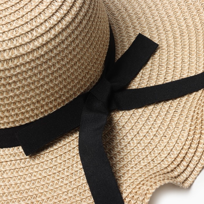 Шляпа женская MINAKU, цвет светло-коричневый, р-р 58 Шляпа женская MINAKU, цвет светло-коричневый, р-р 58