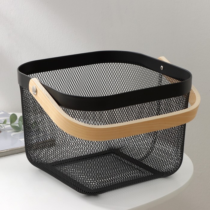 Корзинка универсальная LaDо́m, 26,5&times;25,5&times;18 см, цвет чёрный
