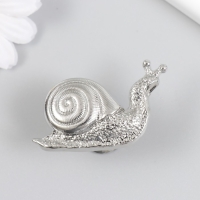 Ручка для шкатулки металл "Улитка" серебро 2,8х5,2 см Ручка для шкатулки металл "Улитка" серебро 2,8х5,2 см