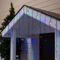 Гирлянда &laquo;Бахрома&raquo; 4 &times; 0.6 м, IP44, тёмная нить, 180 LED, свечение мульти, 8 режимов, 220 В