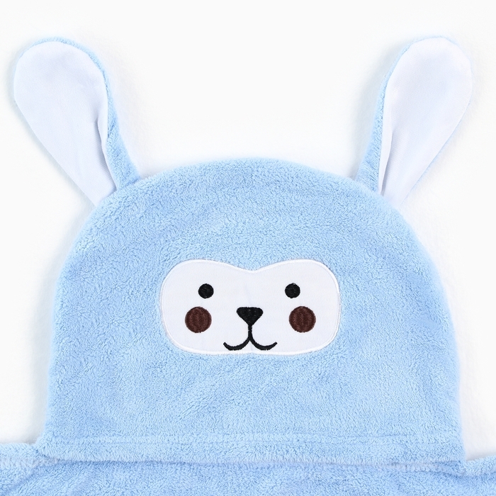 Полотенце-уголок LoveLife Полотенце-уголок LoveLife "Зайчик", цв. голубой, 70х140 см, 100% п/э, микрофибра 280 г/м2