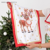 Новогоднее полотенце "Этель" Новогодний олень 40х67 см, 100% хл, саржа 190 гр/м2