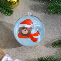 Ёлочное украшение под раскраску &laquo;Мишка&raquo; размер: 8 см; 2 шт., кисть