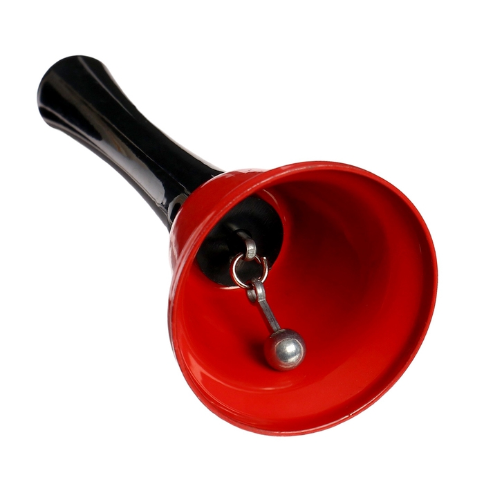 Колокольчик металлический, звонок настольный "Funk", 12.5 х 5 см, красный