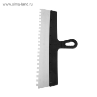Шпатель зубчатый ЛОМ, 450 мм, зуб 10 мм, нержавеющая сталь