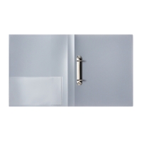 Папка на 2 кольцах А4, Calligrata, 27 мм, 700 мкм, внутренний и торцевой карман, серая Папка на 2 кольцах А4, Calligrata, 27 мм, 700 мкм, внутренний и торцевой карман, серая