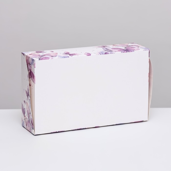 Коробка складная с окном под зефир Коробка складная с окном под зефир "Пастельные бабочки", 25 х 15 х 7 см