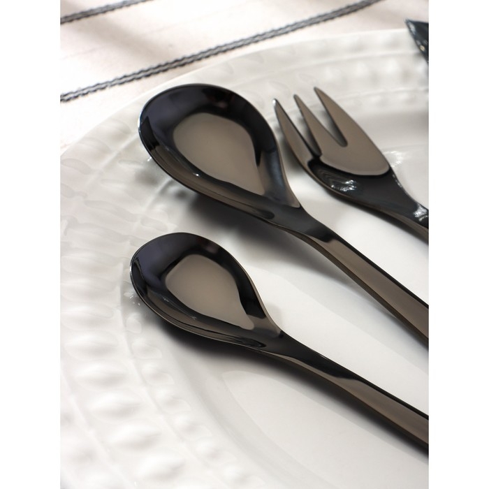 Столовые приборы из нержавеющей стали Magistro Aqua, 4 предмета, цвет чёрный Столовые приборы из нержавеющей стали Magistro Aqua, 4 предмета, цвет чёрный