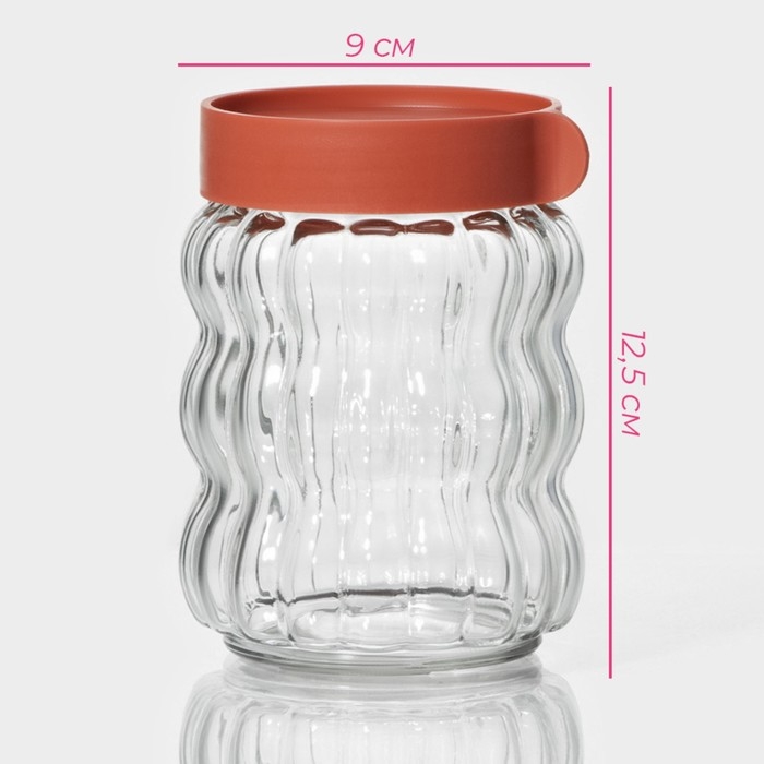 Банки стеклянные для сыпучих продуктов Доляна «Коралл», 2 предмета: 500 мл, 9×12,5 см, с пластиковой крышкой Банки стеклянные для сыпучих продуктов Доляна «Коралл», 2 предмета: 500 мл, 9×12,5 см, с пластиковой крышкой