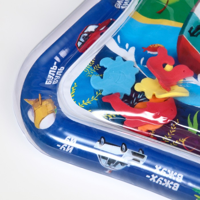 Акваковрик надувной развивающий водный коврик «Транспорт», 65x50 см, Крошка Я Акваковрик надувной развивающий водный коврик «Транспорт», 65x50 см, Крошка Я