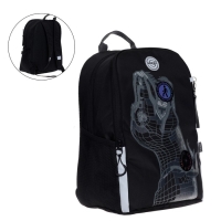 Рюкзак школьный Grizzly "Дино", 38 х 29 х 17.5 см, эргономичная спинка, чёрный/серый Рюкзак школьный Grizzly "Дино", 38 х 29 х 17.5 см, эргономичная спинка, чёрный/серый