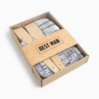 Набор подарочный Доляна Best man: варежка 20х28 см, прихватка 17х17 см, 2 лопатки Набор подарочный Доляна Best man: варежка 20х28 см, прихватка 17х17 см, 2 лопатки