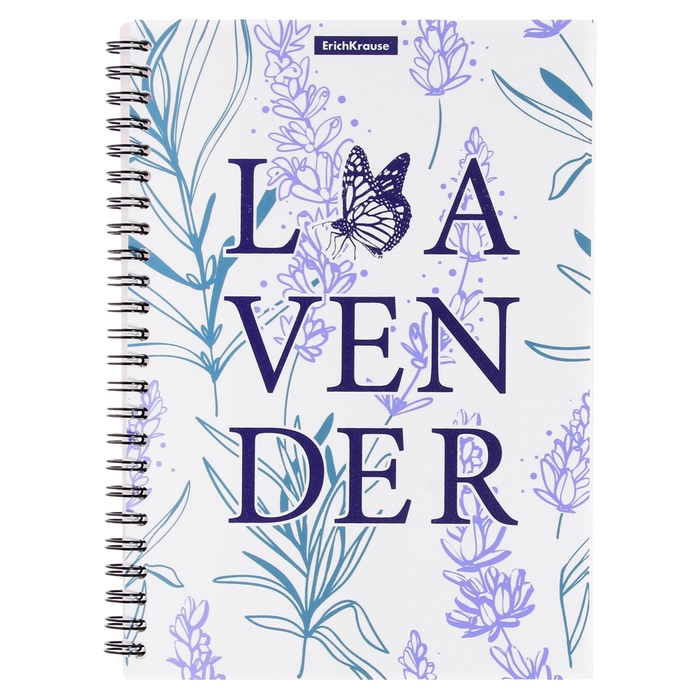 Тетрадь на спирали, 80 листов в клетку, ErichKrause Lavender, пластиковая обложка, блок офсет 100% белизна, МИКС Тетрадь на спирали, 80 листов в клетку, ErichKrause Lavender, пластиковая обложка, блок офсет 100% белизна, МИКС