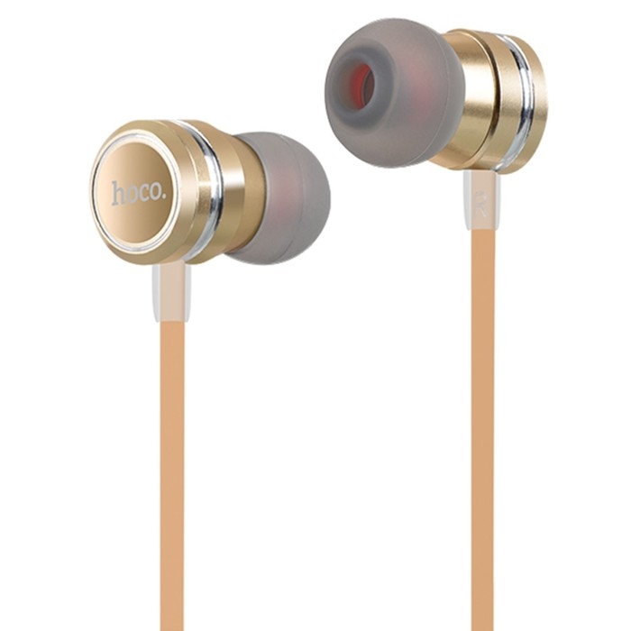 Наушники Hoco M16, проводные, вкладыши, микрофон, 1.2 м, золотистые Наушники Hoco M16, проводные, вкладыши, микрофон, 1.2 м, золотистые