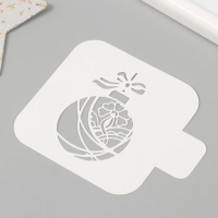 Трафарет пластиковый "Новогодний шарик", размер 9х9 см Трафарет пластиковый "Новогодний шарик", размер 9х9 см