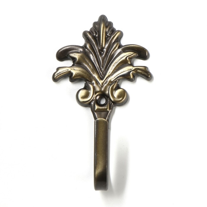 Крючок для штор KS010, однорожковый, цвет бронза