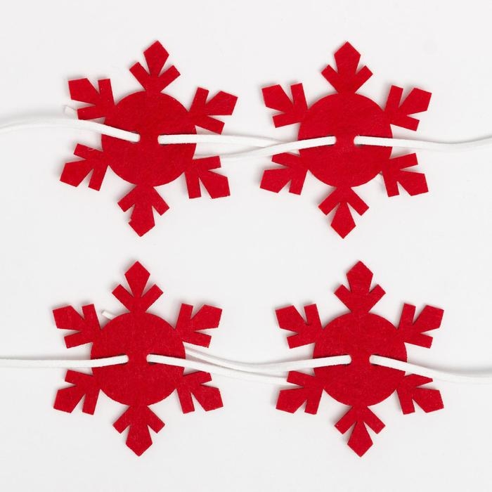 Новый год. Набор для декора столовых предметов &laquo;Снежинка&raquo;, 4 шт, цветкрасный 6х7 см, 100% п/э, фетр