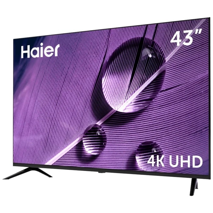 Телевизор Haier SMART TV S1, 43",  3840x2160, DVB-T/T2/C/S2, HDMI 4, USB 2, Smart TV, чёрный